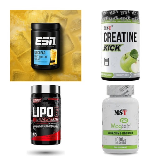 Wettkampfvorbereitung: ESN ISOCLEAR + MST Creatine + 2 weitere – alle enthaltenen Artikel
