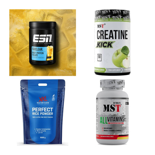 Wettkampfvorbereitung: ESN ISOCLEAR + MST Creatine + 2 weitere – alle enthaltenen Artikel