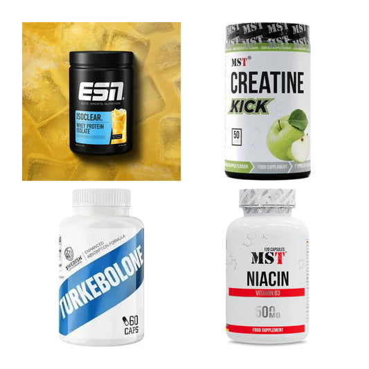 Wettkampfvorbereitung: ESN ISOCLEAR + MST Creatine + 2 weitere – alle enthaltenen Artikel