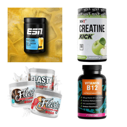 Wettkampfvorbereitung: ESN ISOCLEAR + MST Creatine + 2 weitere – alle enthaltenen Artikel