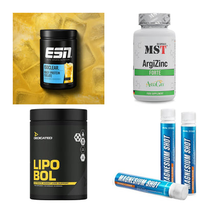 Wettkampfvorbereitung: ESN ISOCLEAR + MST ArgiZinc + 2 weitere – alle enthaltenen Artikel