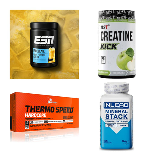 Wettkampfvorbereitung: ESN ISOCLEAR + MST Creatine + 2 weitere – alle enthaltenen Artikel