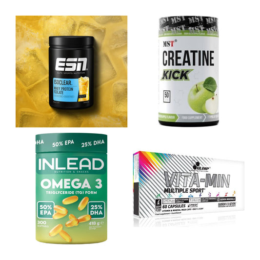 Wettkampfvorbereitung: ESN ISOCLEAR + MST Creatine + 2 weitere – alle enthaltenen Artikel