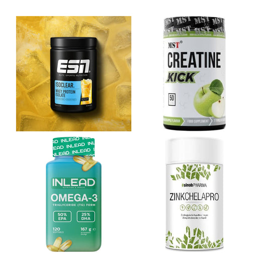 Wettkampfvorbereitung: ESN ISOCLEAR + MST Creatine + 2 weitere – alle enthaltenen Artikel