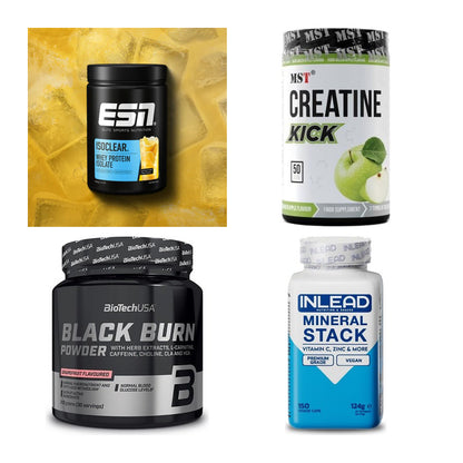 Wettkampfvorbereitung: ESN ISOCLEAR + MST Creatine + 2 weitere – alle enthaltenen Artikel