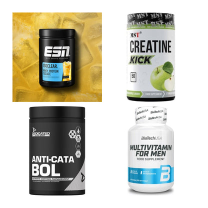 Wettkampfvorbereitung: ESN ISOCLEAR + MST Creatine + 2 weitere – alle enthaltenen Artikel