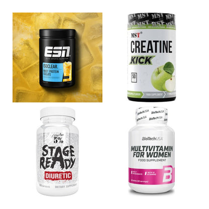 Wettkampfvorbereitung: ESN ISOCLEAR + MST Creatine + 2 weitere – alle enthaltenen Artikel