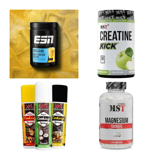 Wettkampfvorbereitung: ESN ISOCLEAR + MST Creatine + 2 weitere – alle enthaltenen Artikel