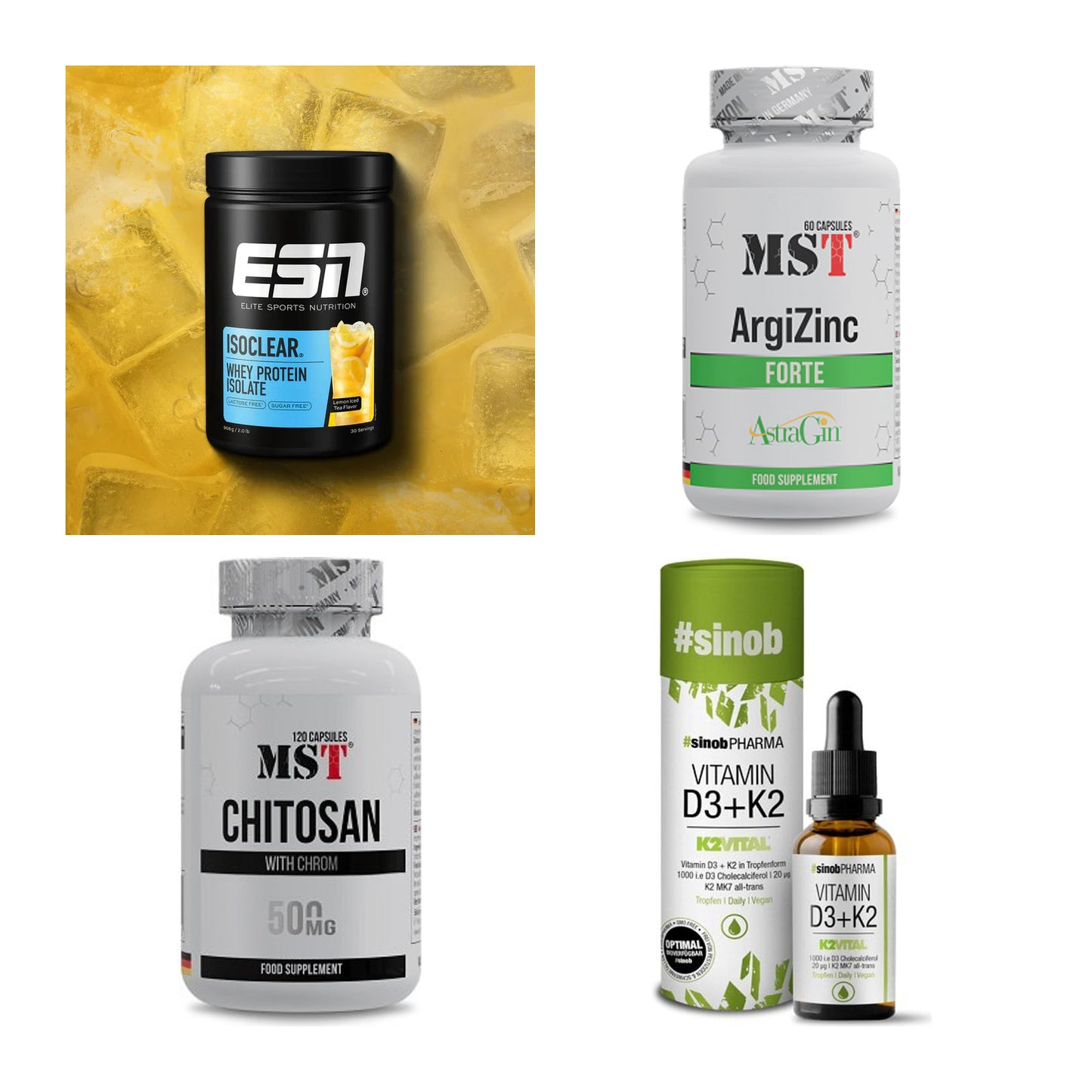 Wettkampfvorbereitung: ESN ISOCLEAR + MST ArgiZinc + 2 weitere – alle enthaltenen Artikel