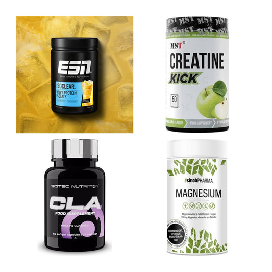 Wettkampfvorbereitung: ESN ISOCLEAR + MST Creatine + 2 weitere – alle enthaltenen Artikel