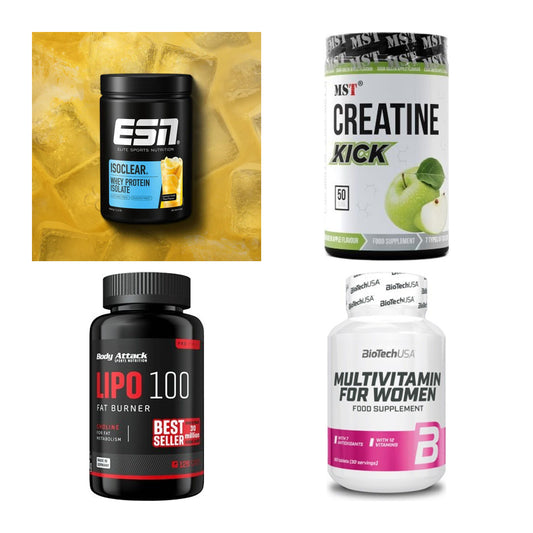 Wettkampfvorbereitung: ESN ISOCLEAR + MST Creatine + 2 weitere – alle enthaltenen Artikel