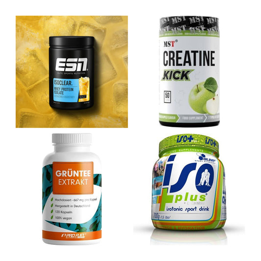 Wettkampfvorbereitung: ESN ISOCLEAR + MST Creatine + 2 weitere – alle enthaltenen Artikel