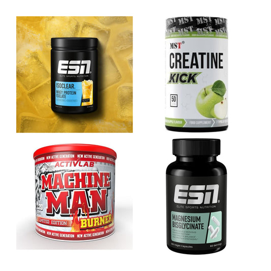 Wettkampfvorbereitung: ESN ISOCLEAR + MST Creatine + 2 weitere – alle enthaltenen Artikel
