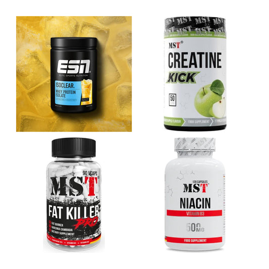 Wettkampfvorbereitung: ESN ISOCLEAR + MST Creatine + 2 weitere – alle enthaltenen Artikel