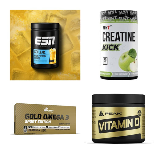 Wettkampfvorbereitung: ESN ISOCLEAR + MST Creatine + 2 weitere – alle enthaltenen Artikel