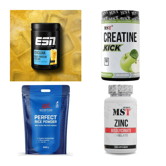 Wettkampfvorbereitung: ESN ISOCLEAR + MST Creatine + 2 weitere – alle enthaltenen Artikel