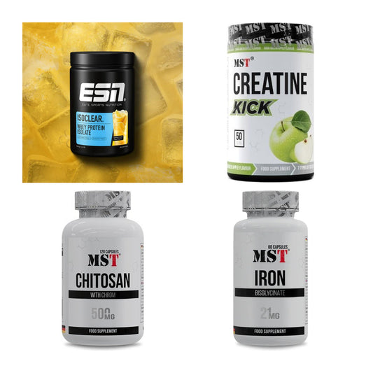 Wettkampfvorbereitung: ESN ISOCLEAR + MST Creatine + 2 weitere – alle enthaltenen Artikel