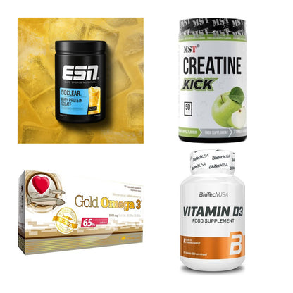 Wettkampfvorbereitung: ESN ISOCLEAR + MST Creatine + 2 weitere – alle enthaltenen Artikel
