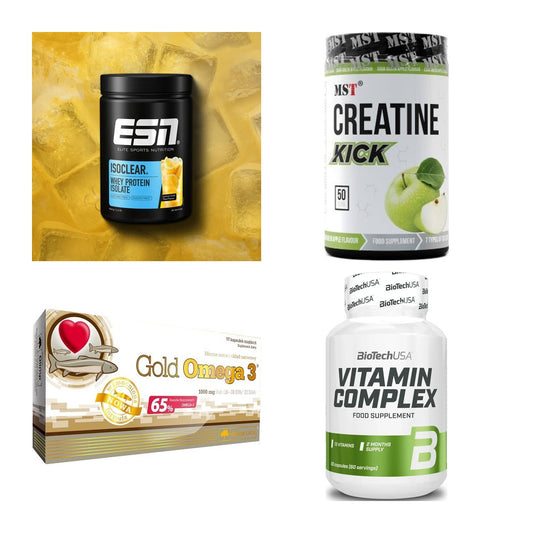 Wettkampfvorbereitung: ESN ISOCLEAR + MST Creatine + 2 weitere – alle enthaltenen Artikel
