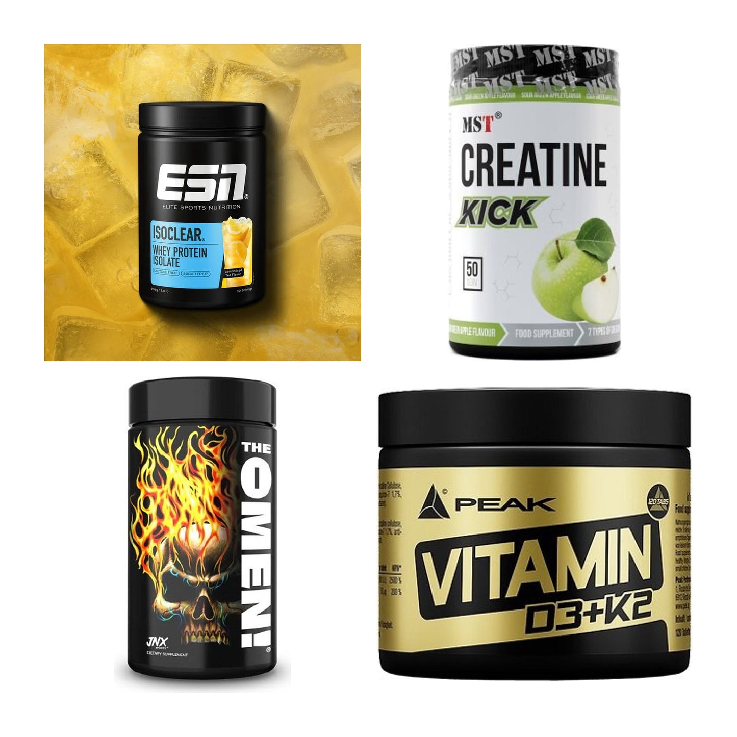 Wettkampfvorbereitung: ESN ISOCLEAR + MST Creatine + 2 weitere – alle enthaltenen Artikel