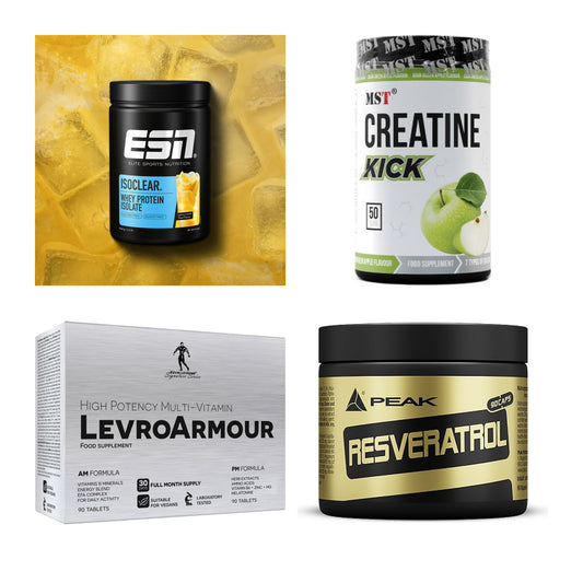 Wettkampfvorbereitung: ESN ISOCLEAR + MST Creatine + 2 weitere – alle enthaltenen Artikel