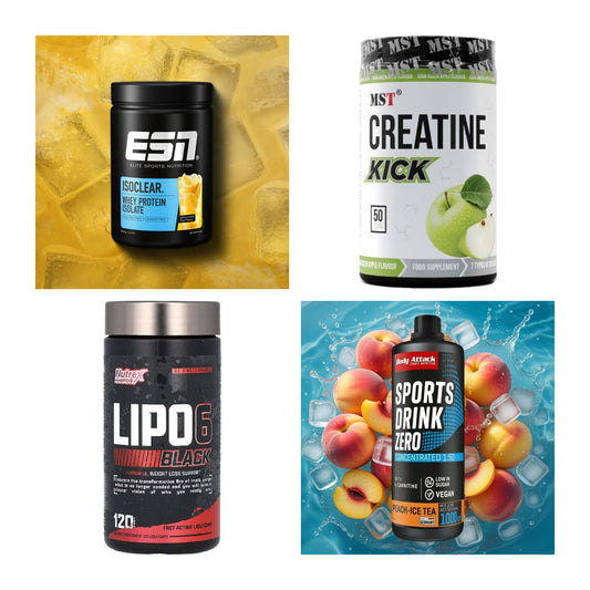 Wettkampfvorbereitung: ESN ISOCLEAR + MST Creatine + 2 weitere – alle enthaltenen Artikel