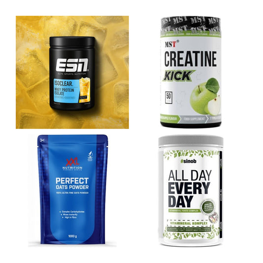 Wettkampfvorbereitung: ESN ISOCLEAR + MST Creatine + 2 weitere – alle enthaltenen Artikel
