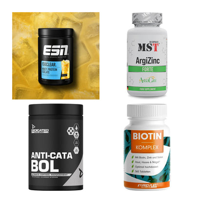 Wettkampfvorbereitung: ESN ISOCLEAR + MST ArgiZinc + 2 weitere – alle enthaltenen Artikel