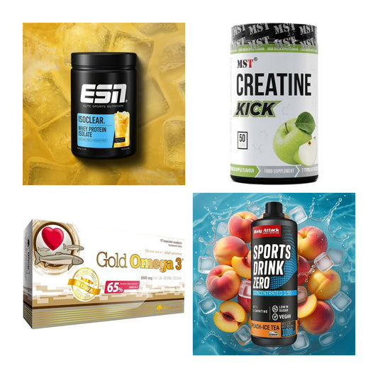 Wettkampfvorbereitung: ESN ISOCLEAR + MST Creatine + 2 weitere – alle enthaltenen Artikel