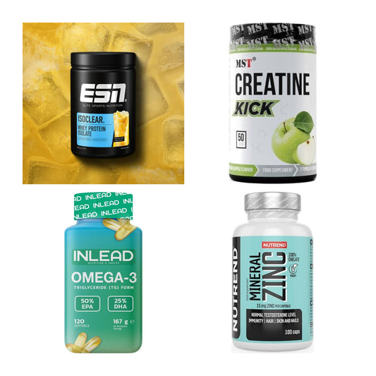 Wettkampfvorbereitung: ESN ISOCLEAR + MST Creatine + 2 weitere – alle enthaltenen Artikel