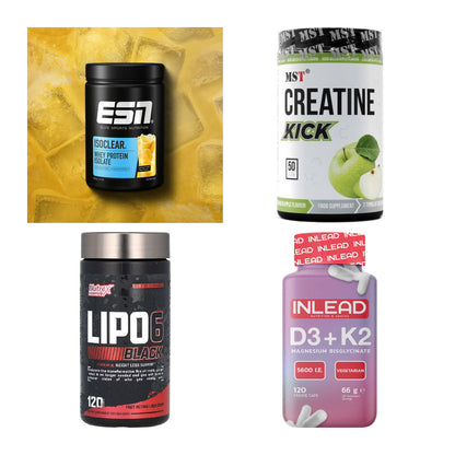 Wettkampfvorbereitung: ESN ISOCLEAR + MST Creatine + 2 weitere – alle enthaltenen Artikel