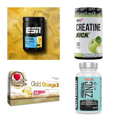Wettkampfvorbereitung: ESN ISOCLEAR + MST Creatine + 2 weitere – alle enthaltenen Artikel