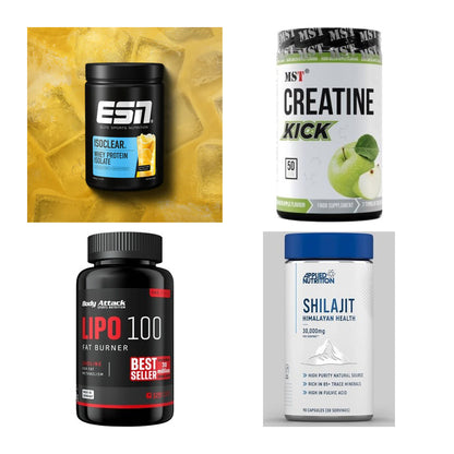 Wettkampfvorbereitung: ESN ISOCLEAR + MST Creatine + 2 weitere – alle enthaltenen Artikel