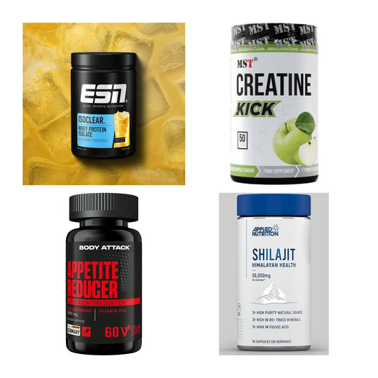 Wettkampfvorbereitung: ESN ISOCLEAR + MST Creatine + 2 weitere – alle enthaltenen Artikel