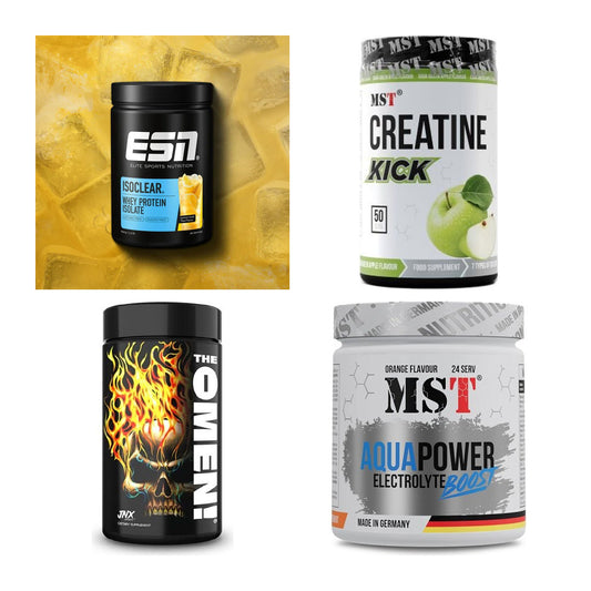 Wettkampfvorbereitung: ESN ISOCLEAR + MST Creatine + 2 weitere – alle enthaltenen Artikel