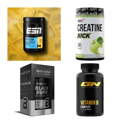 Wettkampfvorbereitung: ESN ISOCLEAR + MST Creatine + 2 weitere – alle enthaltenen Artikel