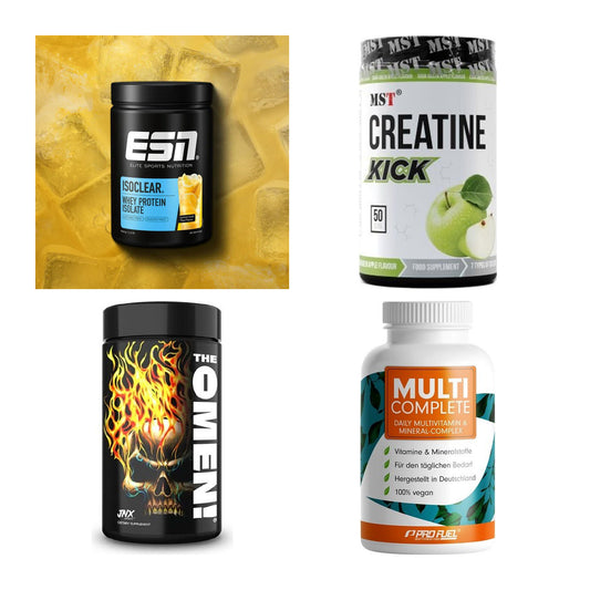 Wettkampfvorbereitung: ESN ISOCLEAR + MST Creatine + 2 weitere – alle enthaltenen Artikel