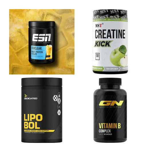 Wettkampfvorbereitung: ESN ISOCLEAR + MST Creatine + 2 weitere – alle enthaltenen Artikel