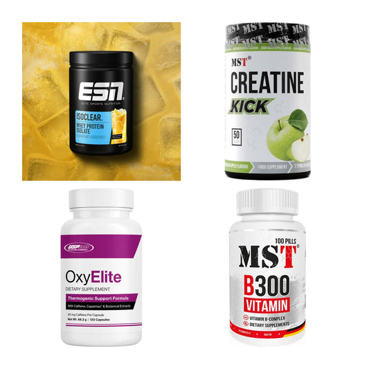 Wettkampfvorbereitung: ESN ISOCLEAR + MST Creatine + 2 weitere – alle enthaltenen Artikel