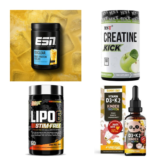 Wettkampfvorbereitung: ESN ISOCLEAR + MST Creatine + 2 weitere – alle enthaltenen Artikel