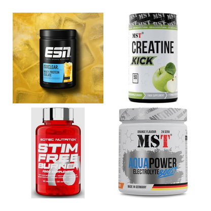 Wettkampfvorbereitung: ESN ISOCLEAR + MST Creatine + 2 weitere – alle enthaltenen Artikel