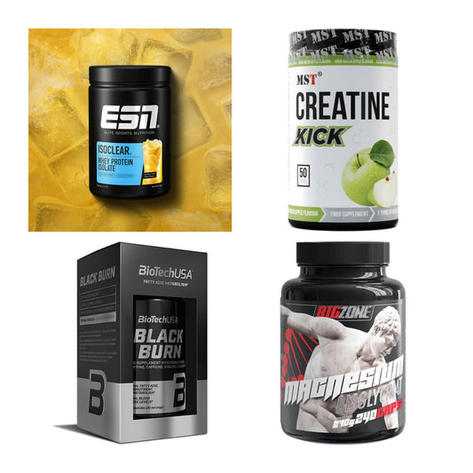 Wettkampfvorbereitung: ESN ISOCLEAR + MST Creatine + 2 weitere – alle enthaltenen Artikel