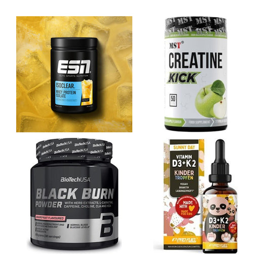 Wettkampfvorbereitung: ESN ISOCLEAR + MST Creatine + 2 weitere – alle enthaltenen Artikel