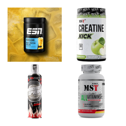Wettkampfvorbereitung: ESN ISOCLEAR + MST Creatine + 2 weitere – alle enthaltenen Artikel