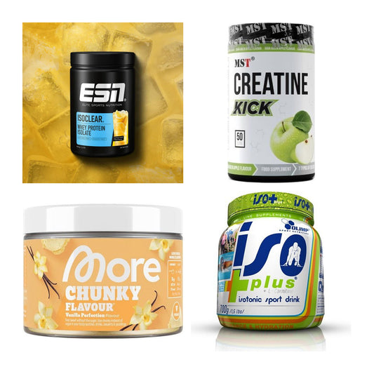 Wettkampfvorbereitung: ESN ISOCLEAR + MST Creatine + 2 weitere – alle enthaltenen Artikel