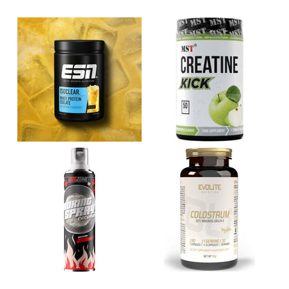 Wettkampfvorbereitung: ESN ISOCLEAR + MST Creatine + 2 weitere – alle enthaltenen Artikel