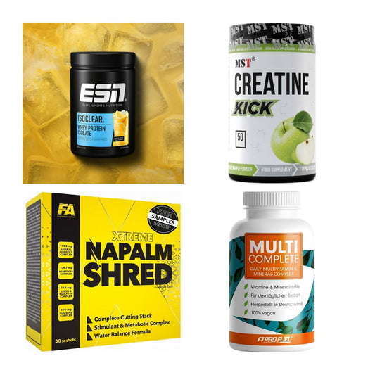Wettkampfvorbereitung: ESN ISOCLEAR + MST Creatine + 2 weitere – alle enthaltenen Artikel