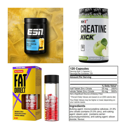 Wettkampfvorbereitung: ESN ISOCLEAR + MST Creatine + 2 weitere – alle enthaltenen Artikel