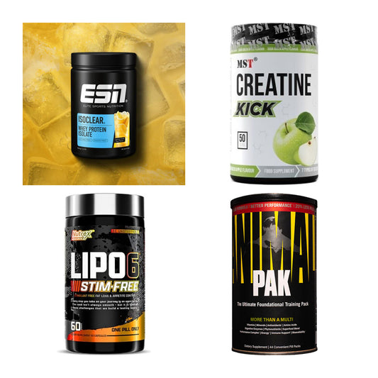 Wettkampfvorbereitung: ESN ISOCLEAR + MST Creatine + 2 weitere – alle enthaltenen Artikel