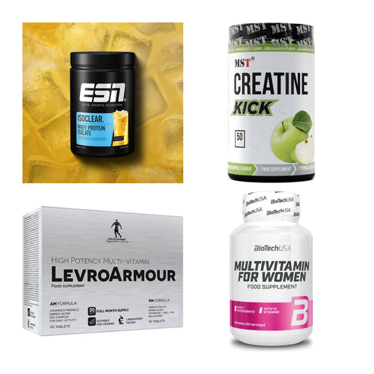 Wettkampfvorbereitung: ESN ISOCLEAR + MST Creatine + 2 weitere – alle enthaltenen Artikel